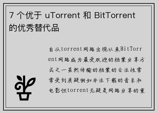 7 个优于 uTorrent 和 BitTorrent 的优秀替代品 